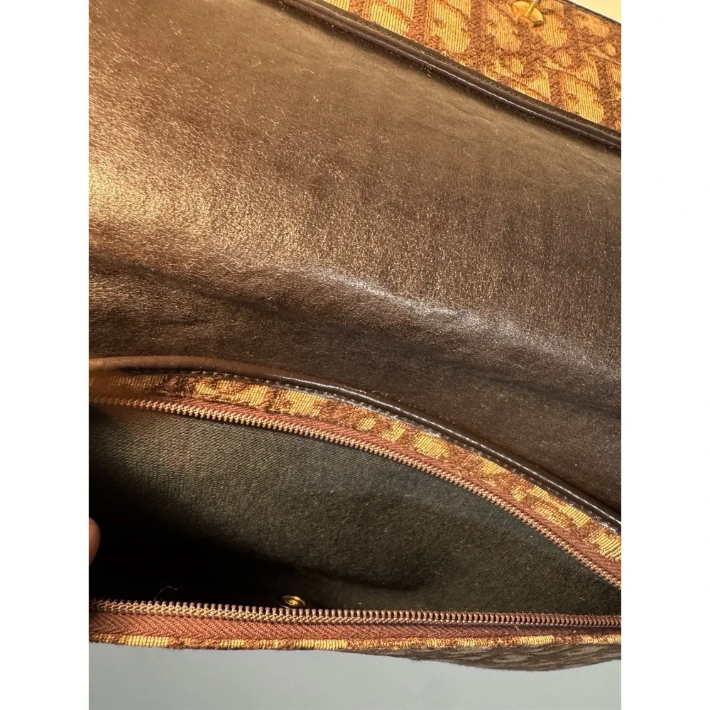 Vintage Dior Trotter Clutch Bag Bordeaux Authentic Used